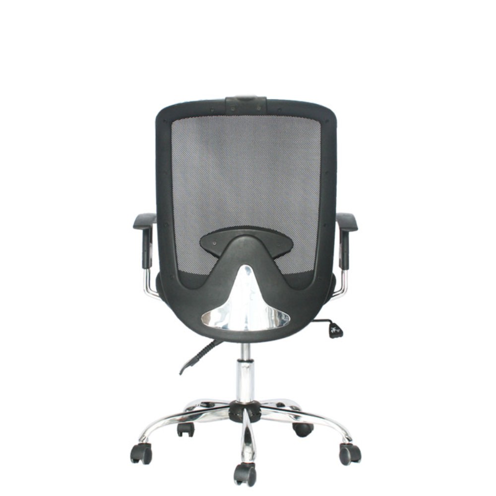 Silla Roma Gerente / Asiento En Paño Y Espalda En Malla Base Cromo - Imagen 4