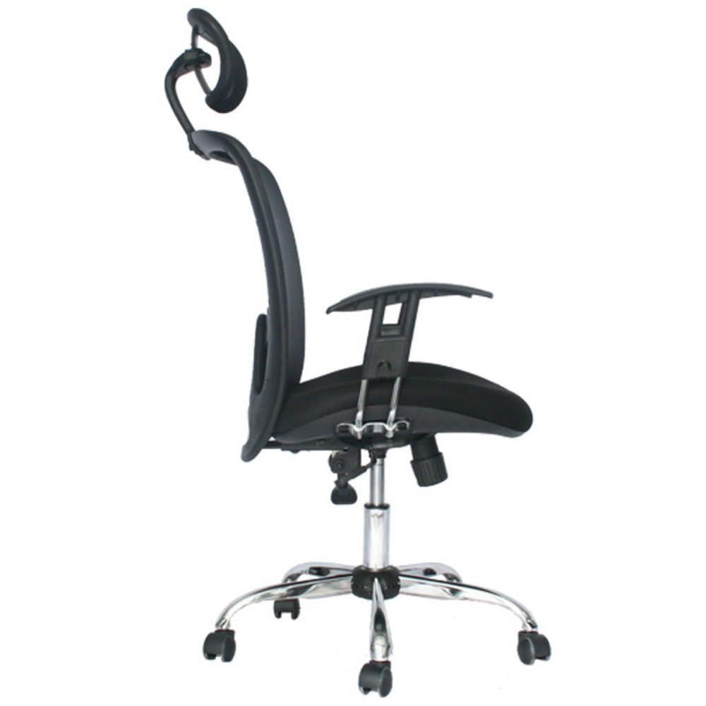 Silla Roma Presidente / Asiento En Paño Y Espalda En Malla Base Cromo - Imagen 3