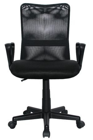 Silla Eslovenia Operativa Brazo Fijo / Asiento En Paño y Espalda En Malla Base Nylon