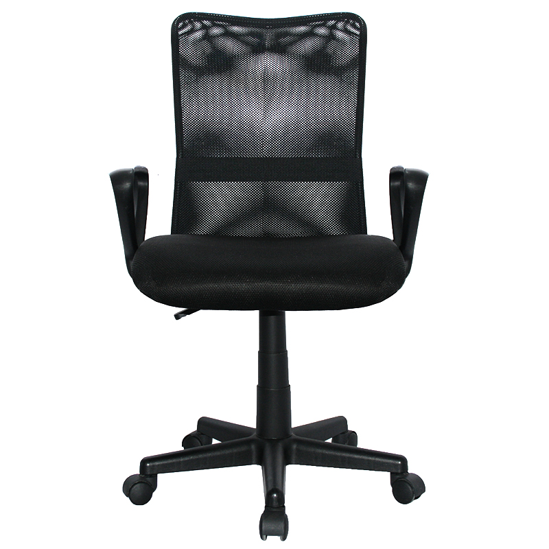 Silla Eslovenia Operativa Brazo Fijo / Asiento En Paño y Espalda En Malla Base Nylon - Imagen 2