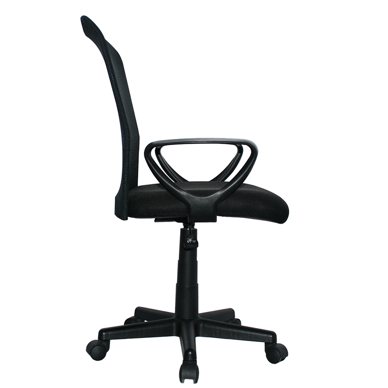 Silla Eslovenia Operativa Brazo Fijo / Asiento En Paño y Espalda En Malla Base Nylon - Imagen 3